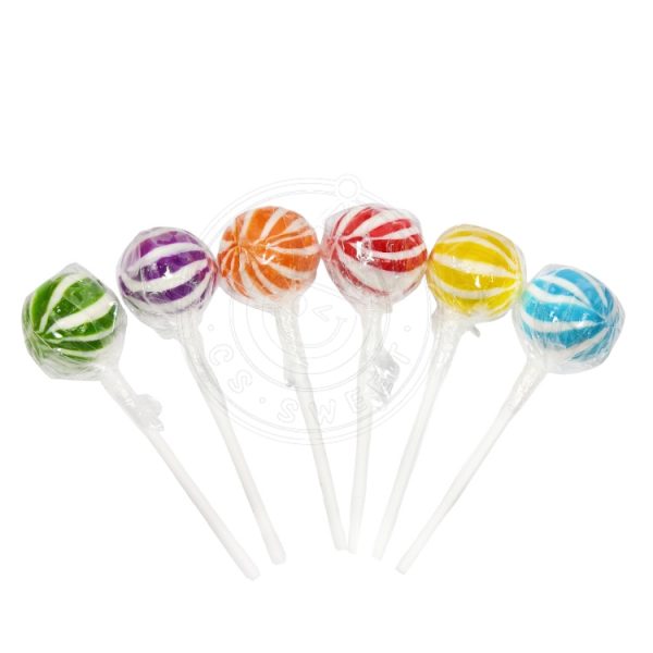 Fruit flavored colorful football lollipops candy