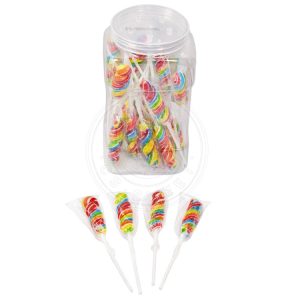 Colorful swirl hard candy lollipop