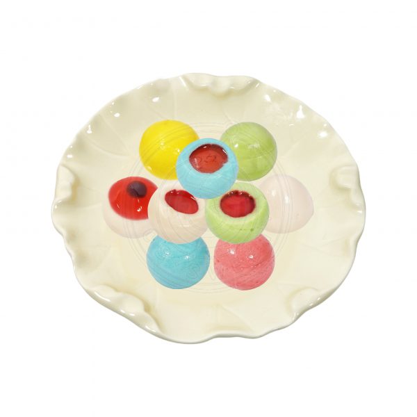 Round ball gummy candy with jam