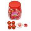 Mix fruit flavor strawberry gummy candy with liquid jam