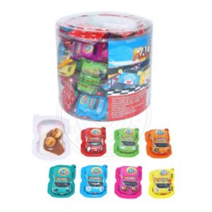 OEM racing car shaped chocolate cup with biscuit