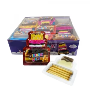 cake shape biscuit with chocolate jam