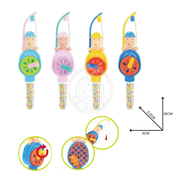 Fishing rod toy candy