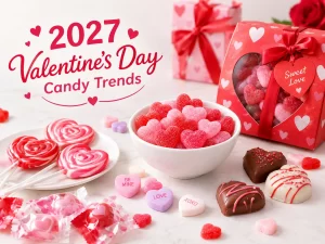 Valentine's Day candy trends 2027 heart shaped candy assortment
